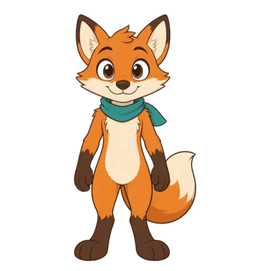The same fox turning to face eight directions