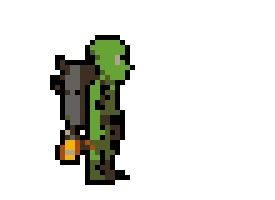 The Lantern Goblin, 64-pixel pixel art, idling, running, attacking and jumping