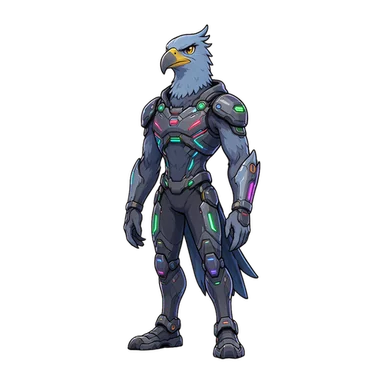Seedream 5 Flash example: a cyberpunk birdman warrior