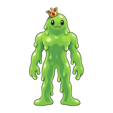 GPT-Image 2.5: a slime monster wearing a tiny golden crown (creature)