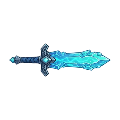 Nano Banana 2.1: a glowing crystal sword (item)