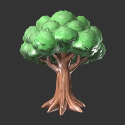 a stylized oak tree